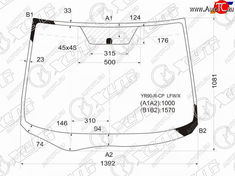 6 349 р. Стекло лобовое Toyota Noah 07-13  Voxy 07-13 XYG YR90-R-CP LFW/X  с доставкой в г. Пермь