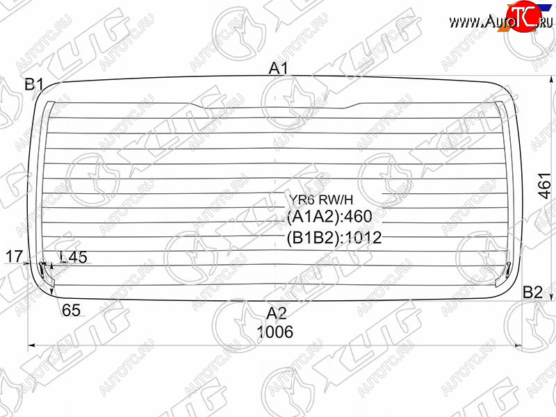 7 599 р. Стекло заднее (Цвет зеленый Обогрев) Suzuki Jimny 98-19  Jimny Sierra 02-18  Jimny Wide 98-02 XYG YR6 RW/H  с доставкой в г. Пермь