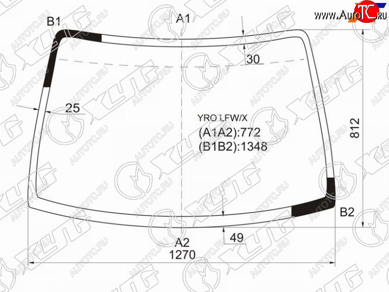 10 899 р. Стекло лобовое MAZDA LAPUTA 99-06 XYG YRO LFW/X, yrolfwx XYG YRO LFW/X  с доставкой в г. Пермь