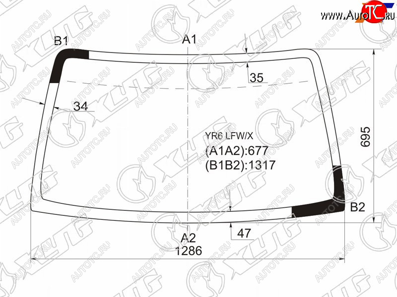 4 399 р. Стекло лобовое Suzuki Jimny 98-19  Jimny Sierra 02-18  Jimny Wide 98-02 XYG YR6 LFW/X  с доставкой в г. Пермь