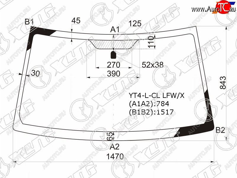 5 299 р. Стекло лобовое Suzuki Escudo 05-17  Grand Vitara 05-16 XYG YT4-L-CL LFW/X  с доставкой в г. Пермь