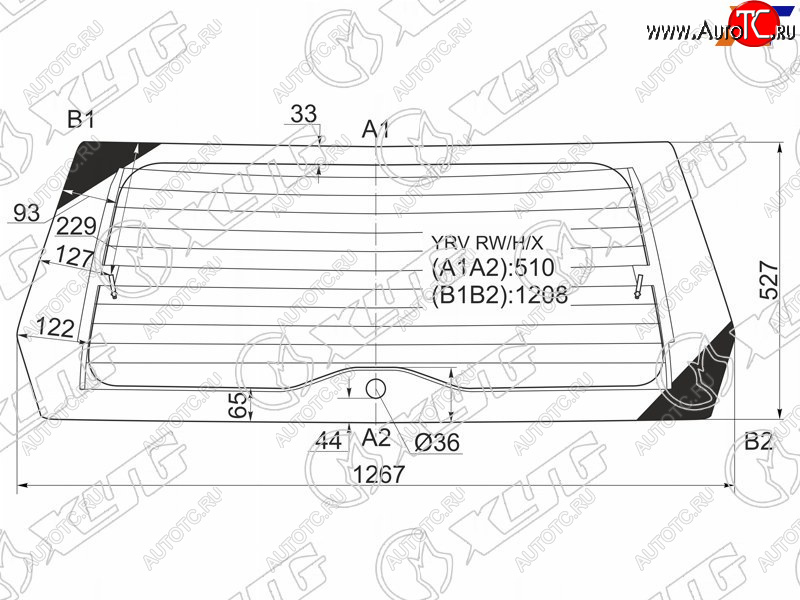 8 799 р. Стекло заднее (Цвет зеленый Обогрев) Daihatsu YRV 00-05 XYG YRV RW/H/X  с доставкой в г. Пермь