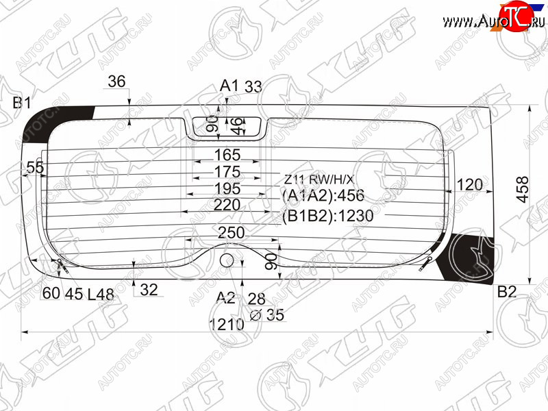 9 599 р. Стекло заднее с обогревом NISSAN CUBE 02-08                                                          XYG Z11 RW/H/X  с доставкой в г. Пермь
