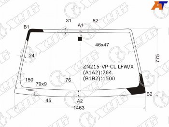 Стекло лобовое Toyota Hilux Pick Up 04-15  4Runner 02-09  Fortuner 04-15  Hilux Surf 02-09 XYG ZN215-VP-CL LFW/X