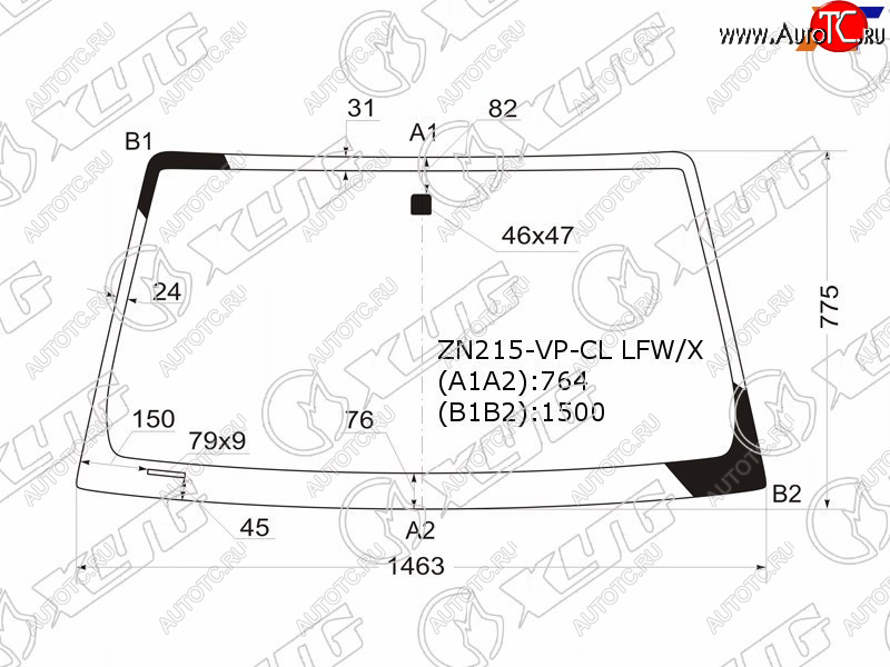 4 999 р. Стекло лобовое Toyota Hilux Pick Up 04-15  4Runner 02-09  Fortuner 04-15  Hilux Surf 02-09 XYG ZN215-VP-CL LFW/X  с доставкой в г. Пермь