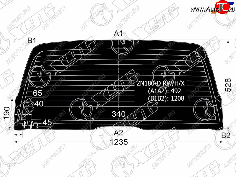 8 799 р. Стекло заднее (Затемненное Обогрев) Toyota Hilux Pick Up 97-05  4Runner 95-02  Hilux Surf 95-02 XYG ZN180-D RW/H/X  с доставкой в г. Пермь