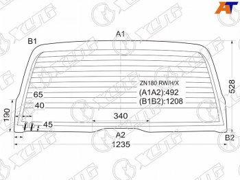7 199 р. Стекло заднее (Цвет зеленый Обогрев) Toyota 4Runner 95-02  Hilux Surf 95-02 XYG ZN180 RW/H/X  с доставкой в г. Пермь. Увеличить фотографию 1