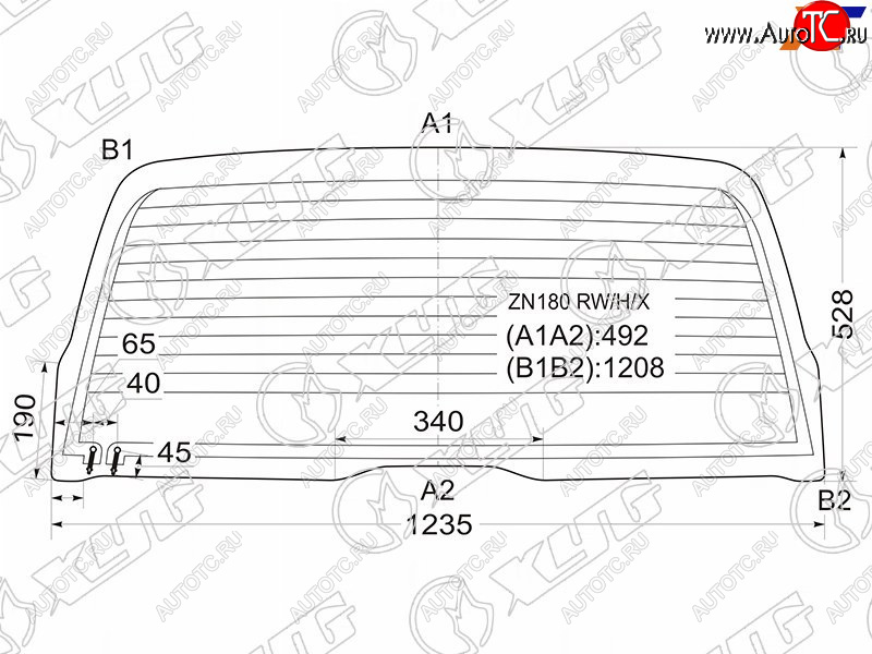 7 199 р. Стекло заднее (Цвет зеленый Обогрев) Toyota 4Runner 95-02  Hilux Surf 95-02 XYG ZN180 RW/H/X  с доставкой в г. Пермь