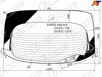 9 549 р. Стекло заднее (Цвет зеленый Обогрев Антенна) Toyota Prius (ZVW50) 15-23 XYG ZVW50 RW/H/X  с доставкой в г. Пермь. Увеличить фотографию 1