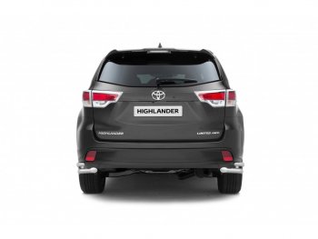 25 269 р. Защита заднего бампера (двойная, уголки d63/51 мм)  Toyota Highlander  XU50 (2013-2020) дорестайлинг, рестайлинг  с доставкой в г. Пермь. Увеличить фотографию 2