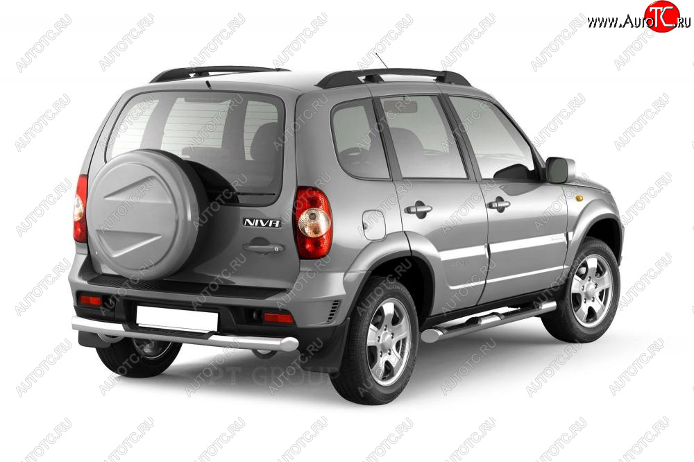 11 349 р. Защита заднего бампера (с накладкой, d63 мм) TCC  Chevrolet Niva  2123 (2009-2020) рестайлинг  с доставкой в г. Пермь
