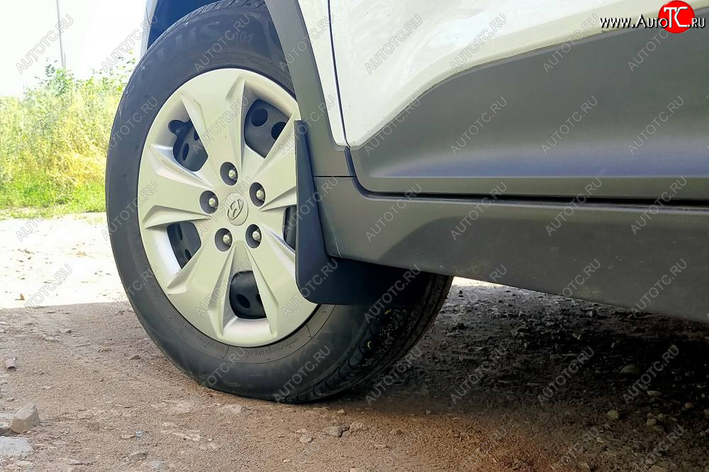 1 579 р. Передние брызговики (увеличенные) Petroil Tuning  Hyundai Creta  GS (2015-2021) дорестайлинг, рестайлинг  с доставкой в г. Пермь
