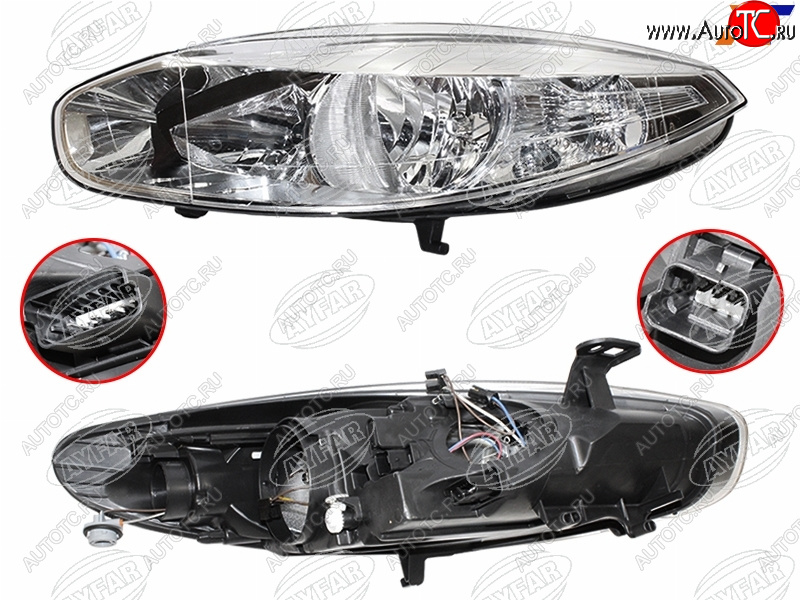 10 799 р. Фара левая (галоген, с электрокорректором) AYFAR  Renault Fluence (2010-2012) дорестайлинг  с доставкой в г. Пермь