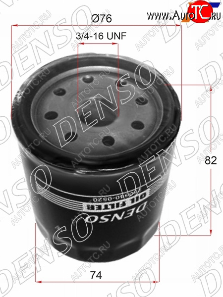 489 р. Фильтр масляный TOYOTA 1GFE,#JZ#,1,2MZFE 92- DENSO 260340-0520  с доставкой в г. Пермь