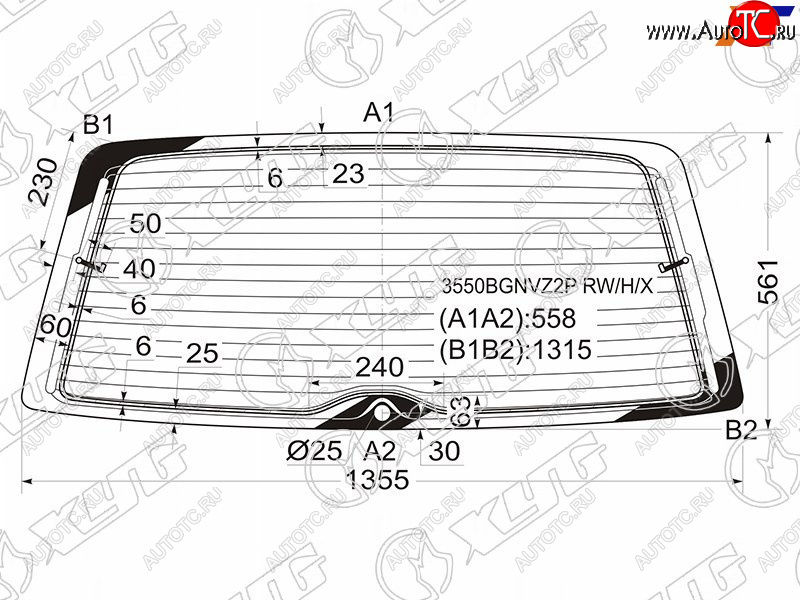 9 549 р. Стекло заднее (Цвет зеленый Обогрев) Ford Galaxy 95-06  SEAT Alhambra 96-10  Volkswagen Sharan 95 XYG 3550BGNVZ2P RW/H/X  с доставкой в г. Пермь