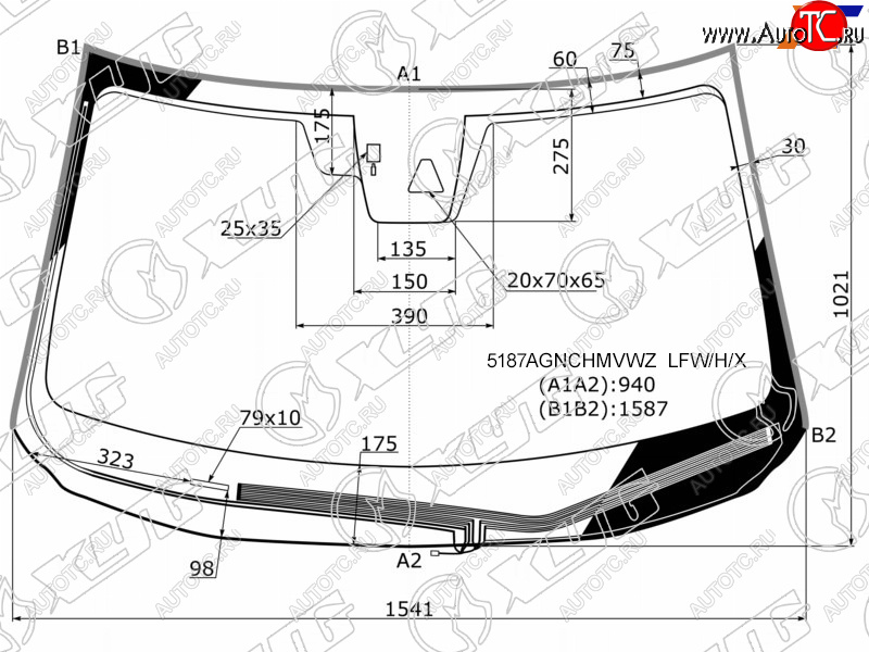 9 449 р. Стекло лобовое (Обогрев щеток Камера Датчик дождя Молдинг) Mazda CX-5 16- XYG 5187AGNCHMVWZ  LFW/H/X  с доставкой в г. Пермь