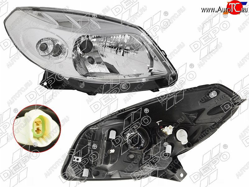 11 399 р. Фара RENAULT SANDERO 10-14 RH DEPO 551-1170R-LDEM1  с доставкой в г. Пермь