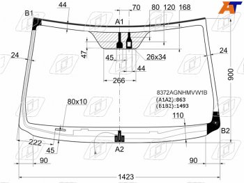 Стекло лобовое (Обогрев щеток Датчик дождя Молдинг) Toyota RAV4 (XA30) 05-13 FUYAO 8372AGNHMVW1B