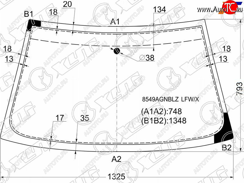 5 299 р. Стекло лобовое Volkswagen Polo 94-01  SEAT Cordoba 93-99  Ibiza 93-02  Inca 95-03  Volkswagen Ca XYG 8549AGNBLZ LFW/X  с доставкой в г. Пермь