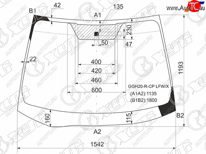 11 849 р. Стекло лобовое Toyota Alphard (H20) 08-15 XYG GGH20-R-CP LFW/X  с доставкой в г. Пермь