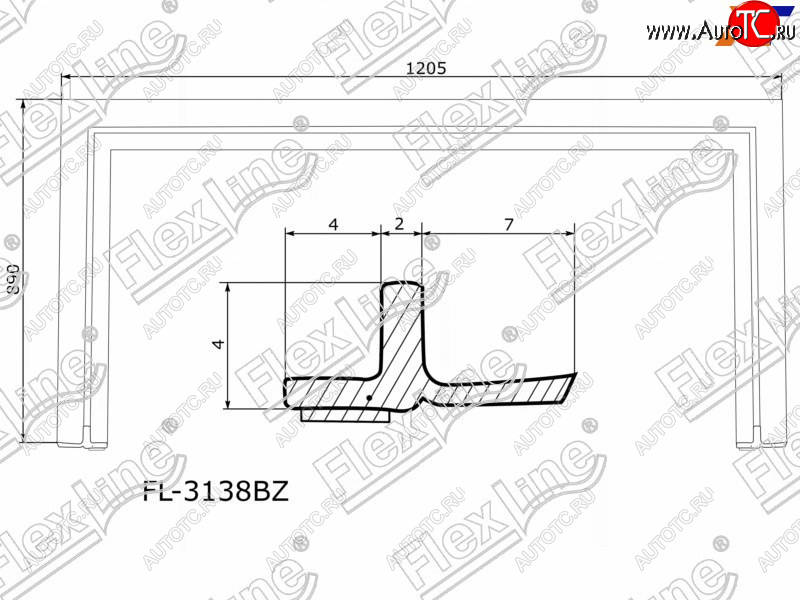 2 599 р. Молдинг лобового стекла Toyota Prius (ZVW30) 09-16  Prius PHV 12-16 FLEXLINE FL-3138BZ  с доставкой в г. Пермь