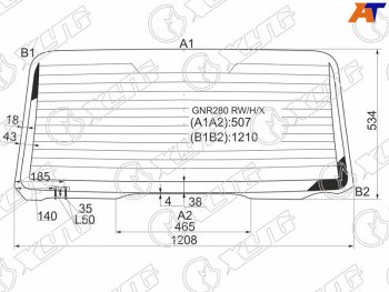 8 449 р. Стекло заднее (Цвет зеленый Обогрев) Toyota 4Runner 09-24 XYG GNR280 RW/H/X  с доставкой в г. Пермь. Увеличить фотографию 1