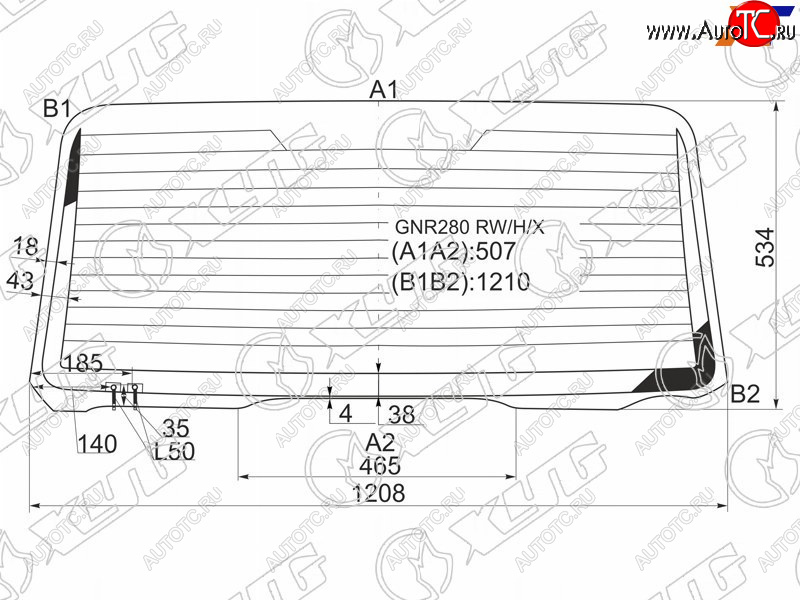 8 449 р. Стекло заднее (Цвет зеленый Обогрев) Toyota 4Runner 09-24 XYG GNR280 RW/H/X  с доставкой в г. Пермь