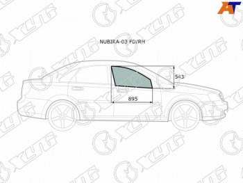 2 399 р. Стекло боковое опускное (Спереди Справа Цвет зеленый) Chevrolet Lacetti 04-13  Daewoo Lacetti 04- XYG NUBIRA-03 FD/RH  с доставкой в г. Пермь. Увеличить фотографию 1