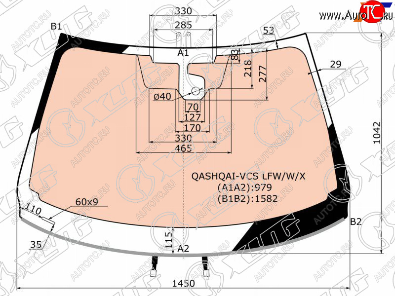 21 649 р. Стекло лобовое (Обогрев полный Датчик дождя Молдинг) Nissan Qashqai 13-19 XYG QASHQAI-VCS LFW/W/X  с доставкой в г. Пермь