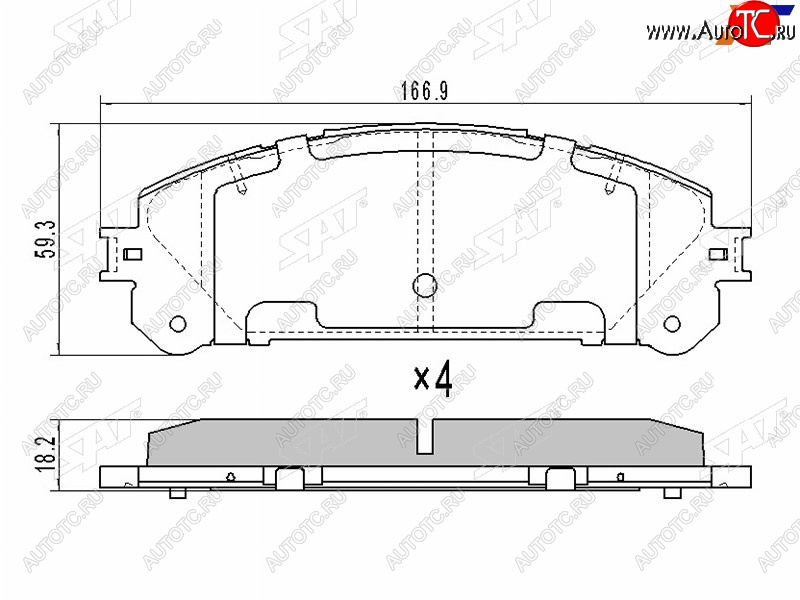 1 339 р. Колодки тормозные перед FL-FR SAT Lexus RX350 AL10 дорестайлинг (2008-2012)  с доставкой в г. Пермь