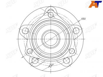 2 999 р. Ступичный узел передзад AUDI A3 03-13SKODA OCTAVIA 04-YETI 10-VW GOLF 03-08 SAT ST-1K0498621  с доставкой в г. Пермь. Увеличить фотографию 1