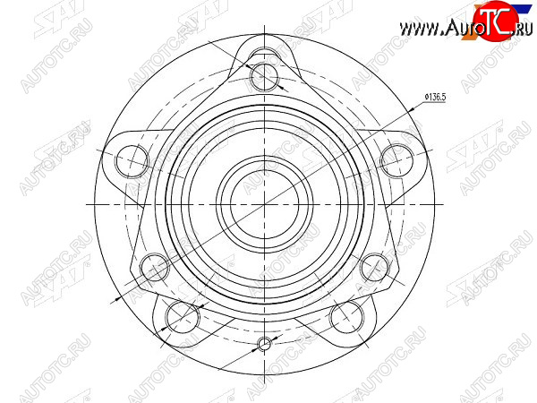2 999 р. Ступичный узел передзад AUDI A3 03-13SKODA OCTAVIA 04-YETI 10-VW GOLF 03-08 SAT ST-1K0498621  с доставкой в г. Пермь
