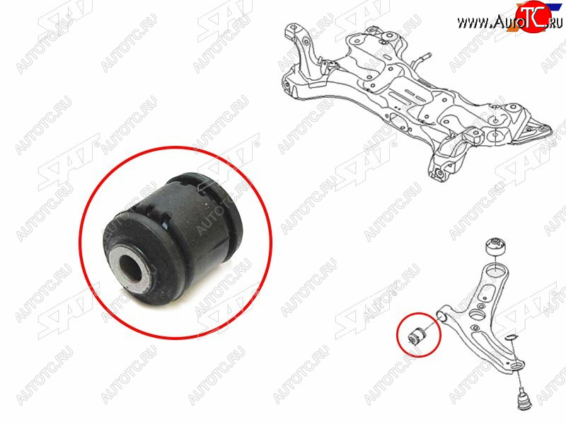 319 р. Сайлентблок Hyundai Creta 15-20  Elantra 10-20  Kia Ceed 12-18  Cerato 13-20  Hyundai i30 11-17 SAT ST-54551-3X000  с доставкой в г. Пермь