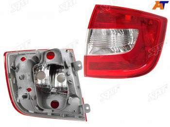 2 399 р. Фонарь задний правый SAT  Skoda Rapid ( NH3,  NH1) (2012-2020) дорестайлинг лифтбэк, хэтчбэк дорестайлинг, хэтчбэк рестайлинг, рестайлинг лифтбэк  с доставкой в г. Пермь. Увеличить фотографию 2
