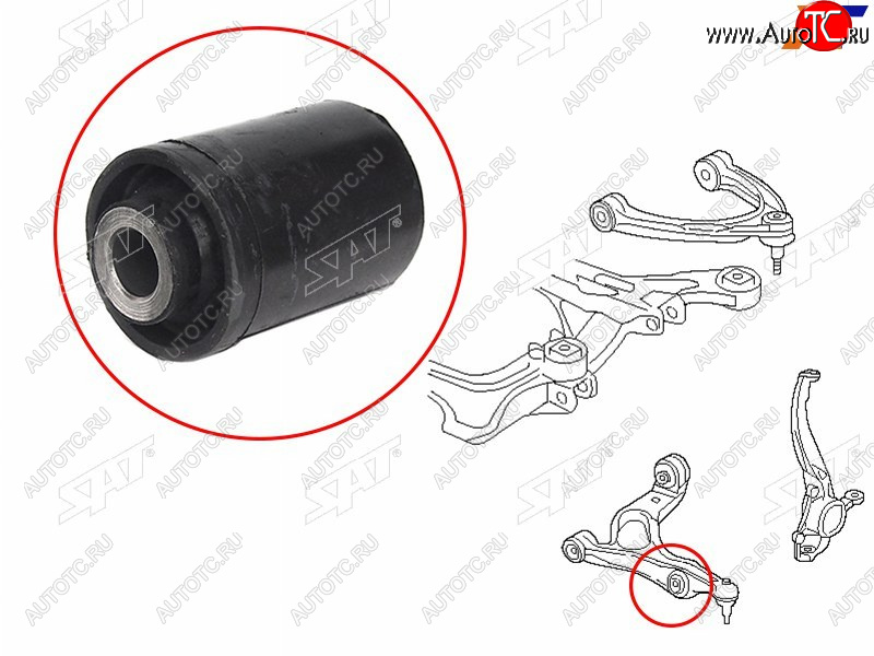 499 р. Сайлентблок Audi Q7 05-15  Volkswagen Touareg 02-18  Porsche Cayenne 02-10 SAT ST-7L0412333A  с доставкой в г. Пермь