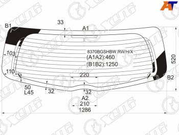 7 499 р. Стекло заднее (Цвет зеленый Обогрев 35D HBK) Toyota Vitz 05-10  Yaris 05-13 XYG 8370BGSHBW RW/H/X  с доставкой в г. Пермь. Увеличить фотографию 1