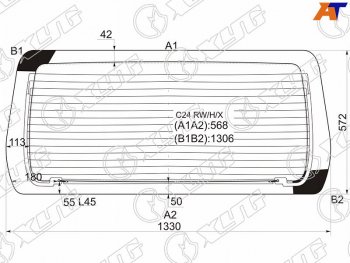 8 499 р. Стекло заднее (Цвет зеленый Обогрев) Nissan Serena 99-05 XYG C24 RW/H/X  с доставкой в г. Пермь. Увеличить фотографию 1