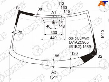 Стекло лобовое Mitsubishi Outlander 05-12  Citroen C-Crosser 07-12  Peugeot 4007 07-14 XYG GS45-L LFW/X