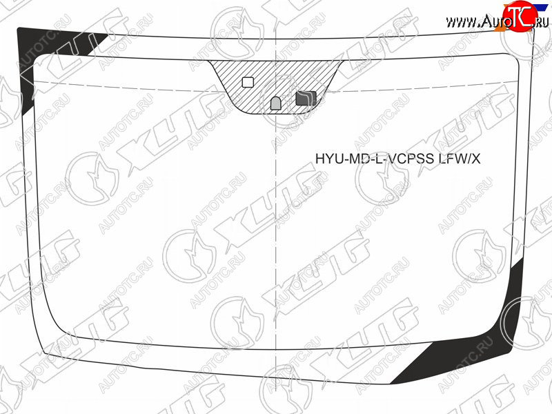 6 499 р. Стекло лобовое (Датчик дождя Место под датчик запотевания) Hyundai Elantra 10-16  Avante 10-15 XYG HYU-MD-L-VCPSS LFW/X  с доставкой в г. Пермь