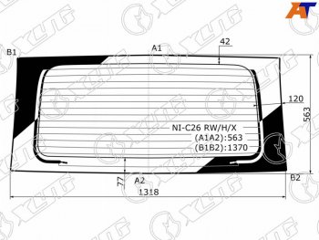 7 999 р. Стекло заднее (Цвет зеленый Обогрев) Nissan Serena 10-16 XYG NI-C26 RW/H/X  с доставкой в г. Пермь. Увеличить фотографию 1