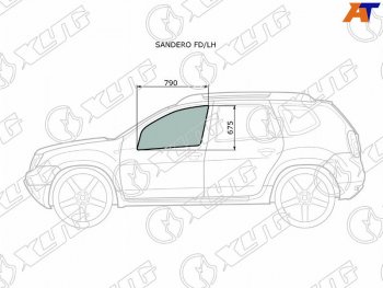 2 399 р. Стекло боковое опускное (Спереди Слева Цвет зеленый) Nissan Terrano 14-22  Renault Duster 10-21  XYG SANDERO FD/LH  с доставкой в г. Пермь. Увеличить фотографию 1