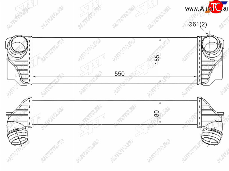 9 949 р. Интеркулер BMW 5-SERIES F10 09- SAT ST-17517805629  с доставкой в г. Пермь