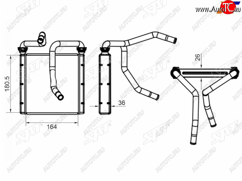2 999 р. Радиатор отопителя салона SUBARU LEGACY 97-03 SAT ST-87-0014  с доставкой в г. Пермь