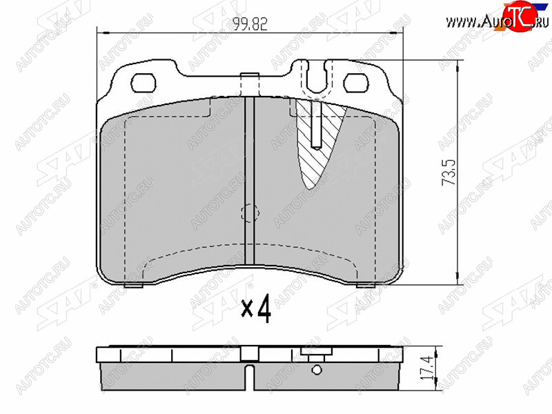 1 199 р. Колодки тормозные перед FR-FL SAT Mercedes-Benz E-Class W210 дорестайлинг седан (1996-1999)  с доставкой в г. Пермь