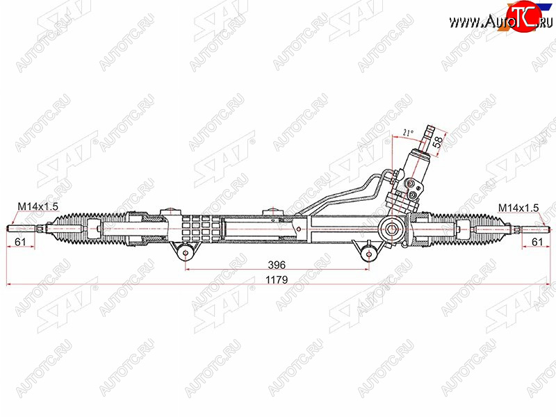 38 699 р. Рейка рулевая SAT Mercedes-Benz ML class W164 рестайлинг (2008-2011)  с доставкой в г. Пермь