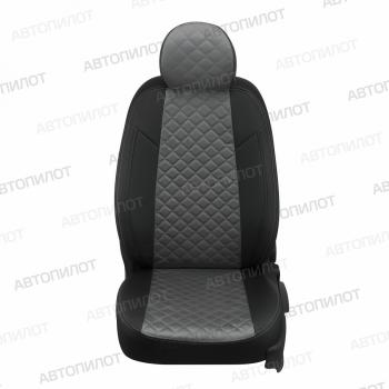 8 499 р. Чехлы на сиденья Алькантара ромб (раздел. 40/60 экокожа) Автопилот Omoda C5 (2021-2025) (черный/серый)  с доставкой в г. Пермь. Увеличить фотографию 3
