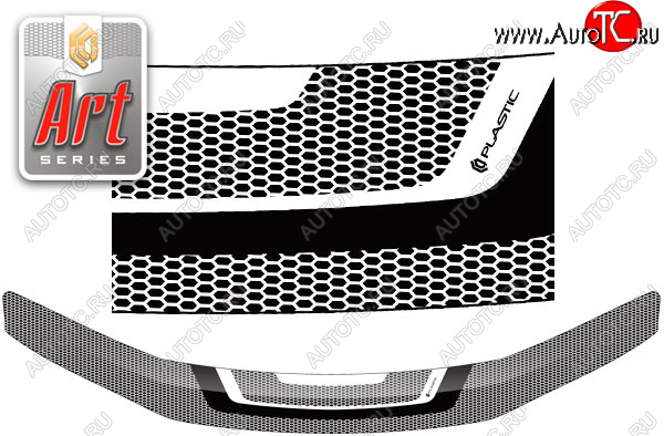 2 159 р. Дефлектор капота CA-Plastic  Lexus HS250h  F10 (2009-2013) дорестайлинг (серия ART белая)  с доставкой в г. Пермь