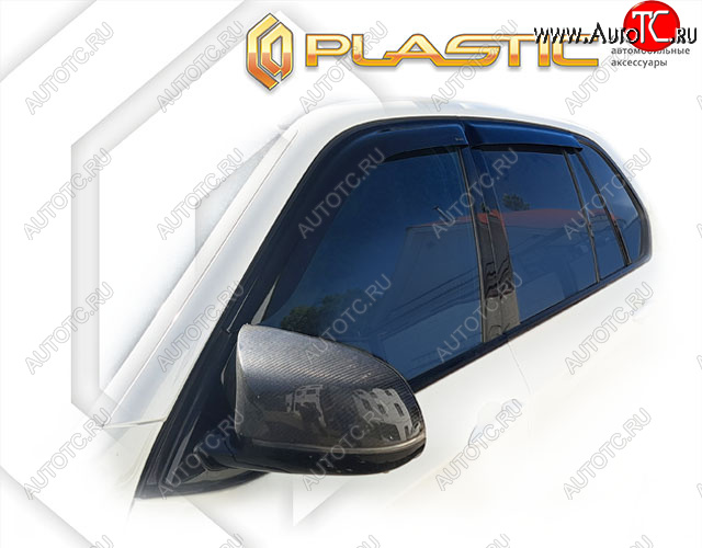 2 079 р. Дефлектора окон CA-Plastic  BMW X5  F15 (2013-2018) (classic полупрозрачный, без хром. молдинга)  с доставкой в г. Пермь
