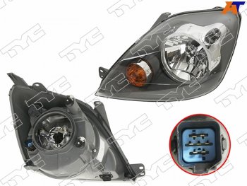 9 249 р. Фара левая (с электрокорректором) TYC Ford Fiesta 5 хэтчбэк 5 дв. рестайлинг (2005-2008)  с доставкой в г. Пермь. Увеличить фотографию 2