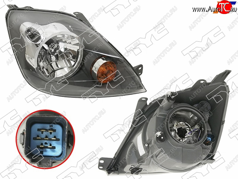 9 249 р. Фара правая (с электрокорректором) TYC Ford Fiesta 5 хэтчбэк 5 дв. рестайлинг (2005-2008)  с доставкой в г. Пермь